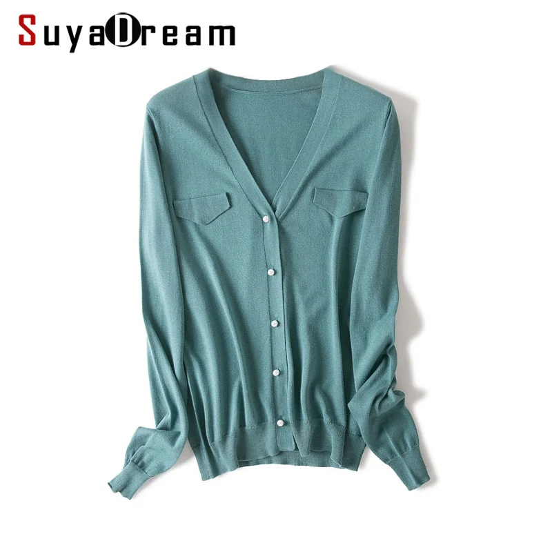 

Women Silk Cardigan 85%Silk 15%Cashmere V neck Long Sleeved Solid Sweaters 2019 Fall Winter Thin Cardigans for Women