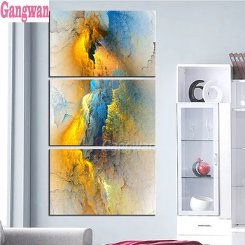 

diy diamond painting abstract yellow blue cloud picture 3 pcs set full square round diamond embroidery mosaic decoration paint