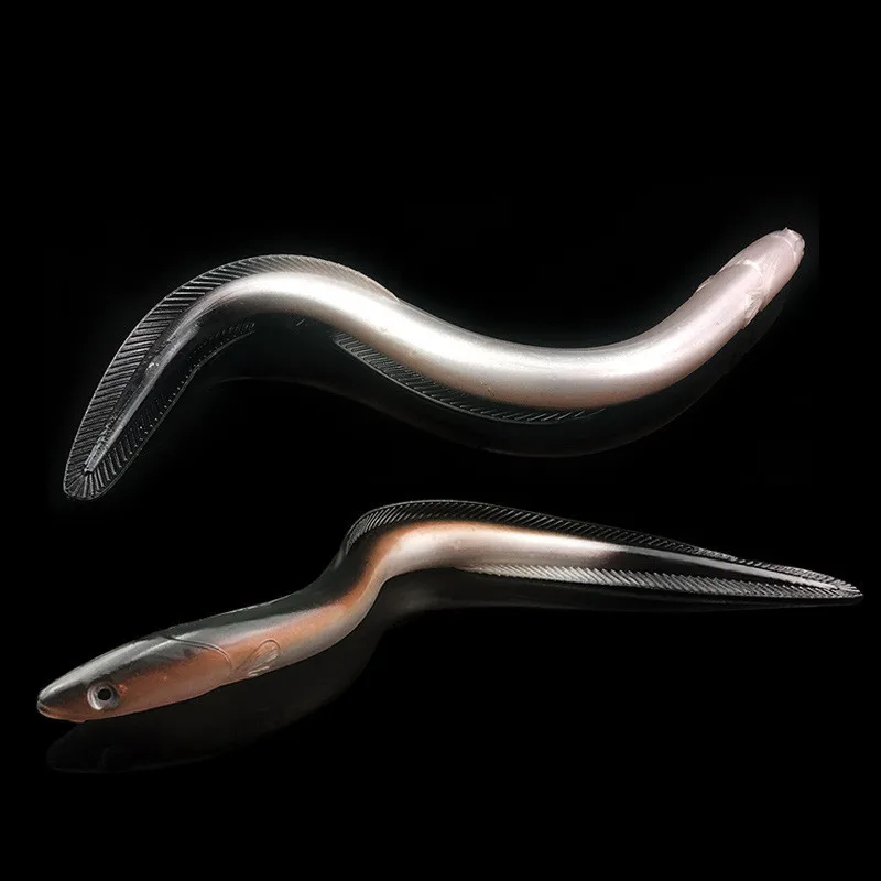 30 см 58 г силиконовая резиновая приманка, мягкая угря, черная приманка ...