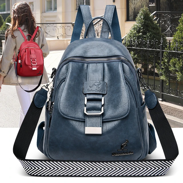 Brand Fashion Women Leather Backpack  Brand Travel Leather Backpack -  Brand Women - Aliexpress