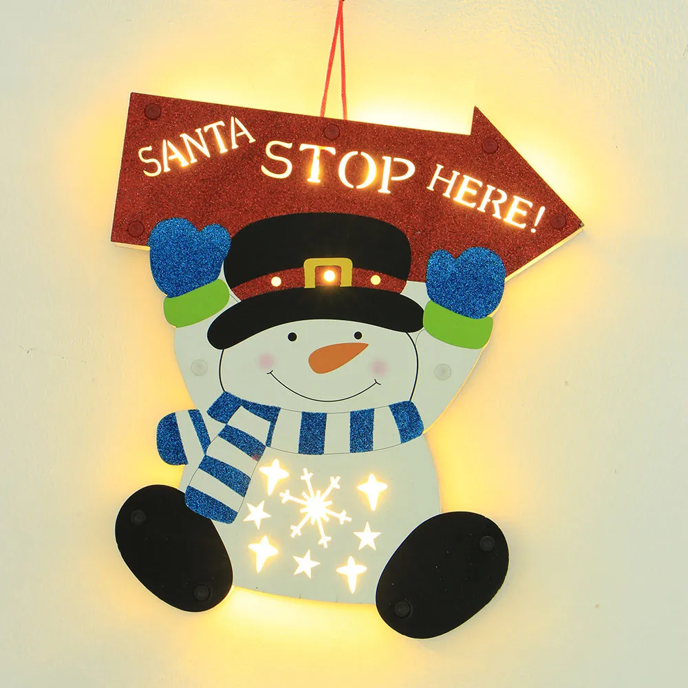 

Christmas decorations for home Lovely Snowman Led Light House Pendant Christmas Holiday Party Decoration Gift navidad 2019 B10