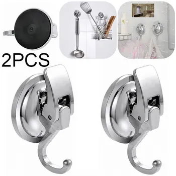 

Bathroom Suction Cup 2pcs Hook Powerful Punch-Free Vacuum Stick Hook Glass Suction Wall Type Seamless Toilet Cup Hook
