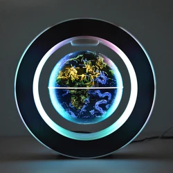Globe à lévitation magnétique en forme de O, 6 pouces, lumière LED Anti gravité, lampe flottante de carte du monde 