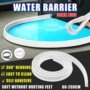 30 mm height Bathroom Water Stopper Water Partition Dry&Wet Separation Flood Barrier Rubber Dam Silicon Water Blocker Don't Slip 1