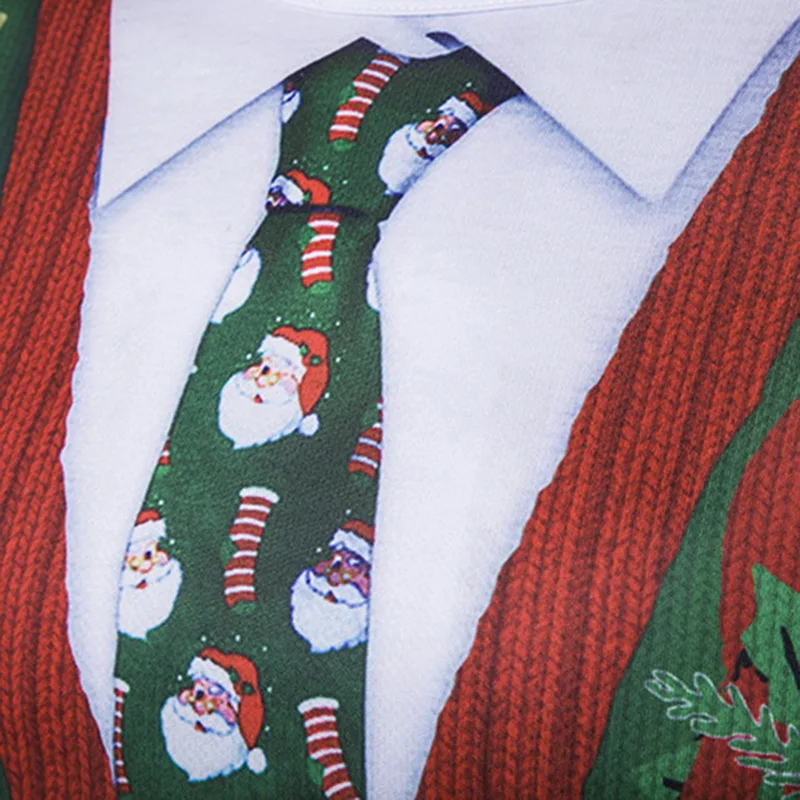 Мужские футболки с рождественским узором, повседневный пуловер с длинным рукавом и цветочным принтом, осенние модные рождественские футболки с круглым вырезом