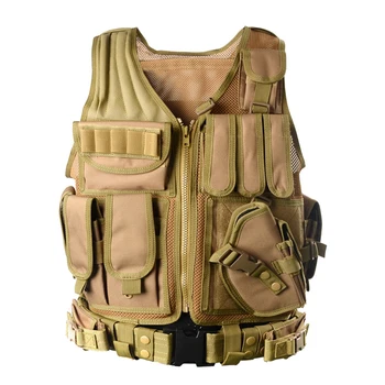 

Tactical Vest Durable Mesh Vest with Detachable Belt & Holster