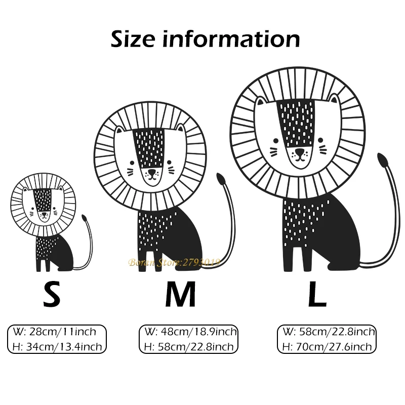 Скандинавский стиль, дружественные львы, наклейки на стену для детской комнаты, Мультяшные животные, художественные наклейки на стены, ПВХ винил, домашний декор, украшение для детской комнаты