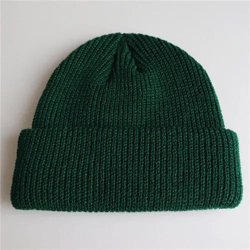 13 цветов, однотонная шапка унисекс, осенне-зимняя шерстяная шапка, мягкая теплая вязаная черная шапка для мужчин и женщин, Красная шапка с черепом, лыжная шапка s Beanies - Цвет: Зеленый