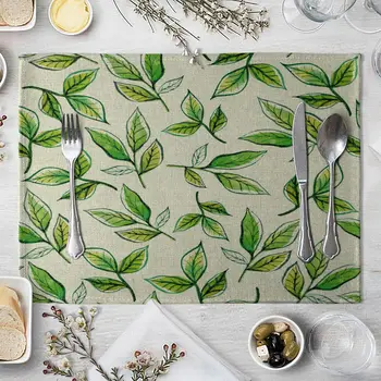 

Hot Sales Leaf-green Western Restaurant Placemat Coasters