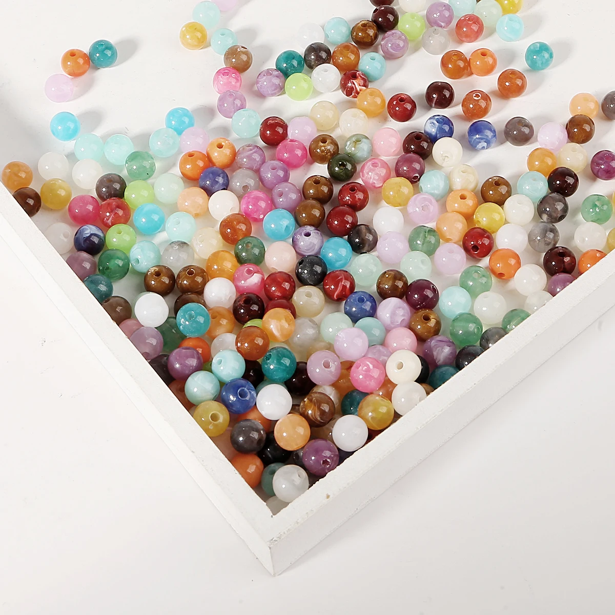 100PCS/50PCS 6/8/10mm Mehrfarbige Acryl Wolken Perlen Wirkung Runde Perlen Für DIY Halskette armband Schmuck Machen Zubehör – Detail 11