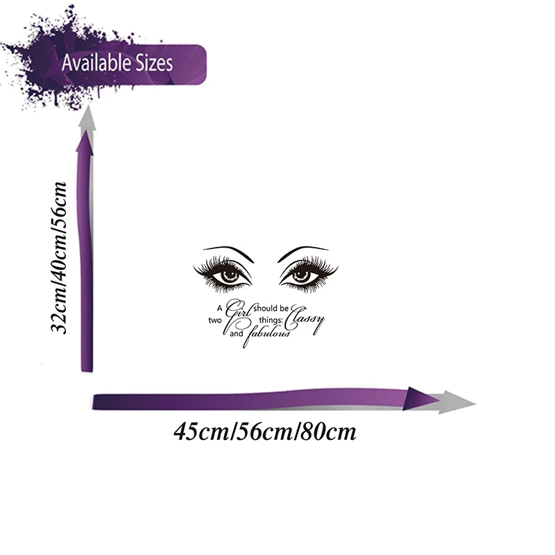 Eye A Girl Should Be Classy  Fabulous Wall Sticker Girl Room Makeup Beauty Nail Hairdress Salon Wall Decal Salon Vinyl Decor  (1)