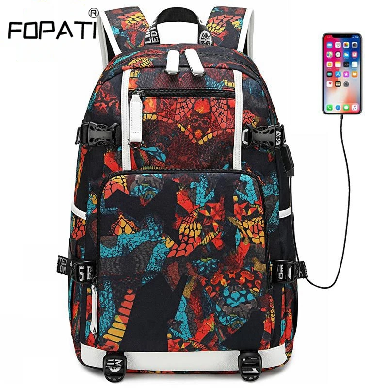 

Large Capacity Men's Backpack Anti-thief Travel Bag USB Charging School Bag For Teens 15.6 inch Laptop Backpacks Waterproof