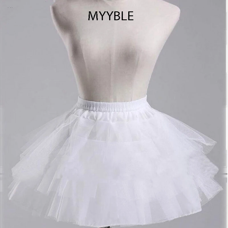 MYYBLE White or Black Short Petticoats 2022 Women A Line 3 Layers Underskirt For Wedding Dress jupon cerceau mariage