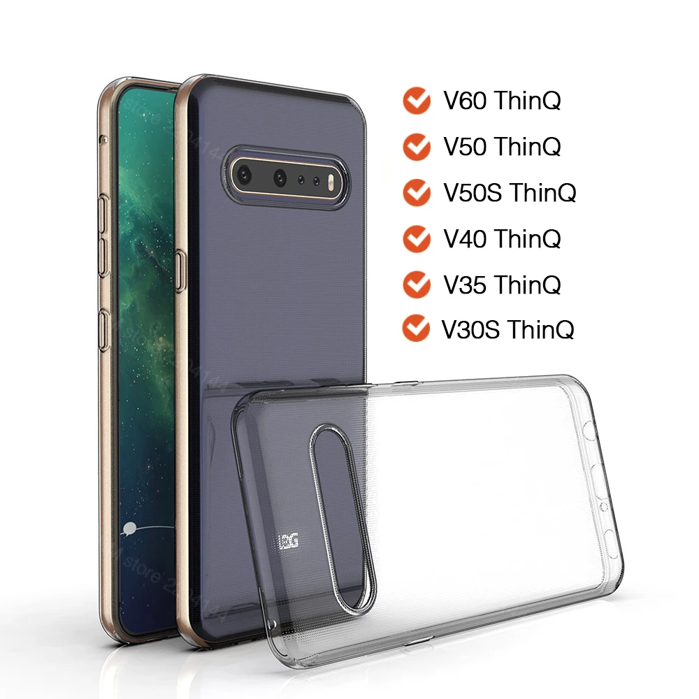 Case For LG V60 V50 V50S Thinq 5G TPU Silicon Clear Fitted Bumper Soft Case For LG V40 V35 V30S Thinq Transparent Back Cover
