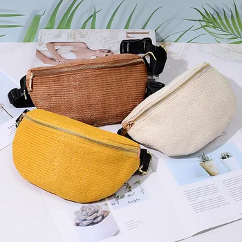 

Waist bag Women Belt bag Hawcoar Straw Anti-theft Large Capacity Messenger Fanny Pack Барсетка Shoulder сумка пояс wallet #3