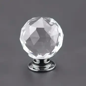 30MM Crystal Ball Handles Knobs Cupboard Drawer Pull Kitchen Cabinet Handles Furniture Handle Hardware Door Cabinet Pulls