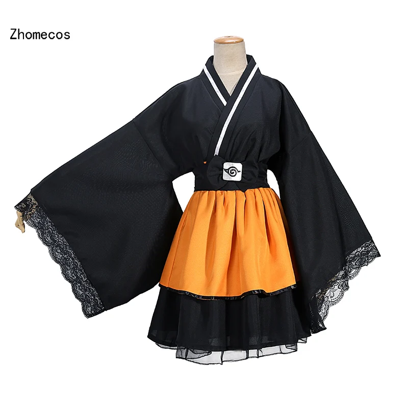 Zhomecos Anime Naruto Shippuden Cosplay kostuum Uzumaki Naruto Lolita Kimono Kostuum Cosplay Zhomecos Anime Naruto Shippuden Cosplay kostuum Uzumaki Naruto Lolita Kimono Kostuum Cosplay
