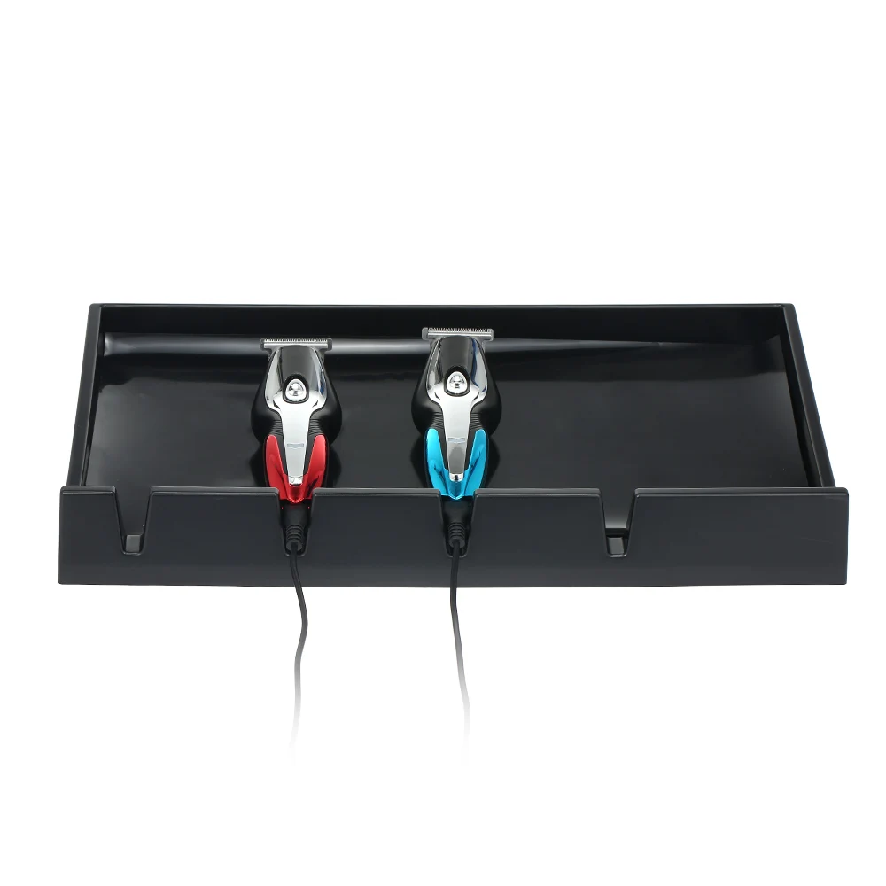 

Barber Clipper Tray Anti-slip Salon Clippers Hair Trimmer Tray Organizer Razor Case with 4 Slots Hair Cutting Machine Holder