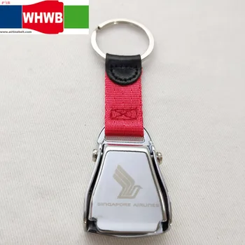 

Singapore airline Shiny finish Airplane seat belt buckle keychain gift luggage tag flying lover key chain creative key ring
