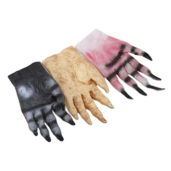 

Halloween Horror Devil Masks Silicone Rubber Masks Party Halloween Gloves Wolf Mask Wolf Gloves Scary Horror Masks 1 Pair