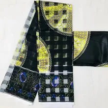 Органза ткань чистый шелк ткань африканская ткань абкара африканская вощеная ткань принтом 2+ 4 ярда органза лента шелк для вечеринки платье MM-C7