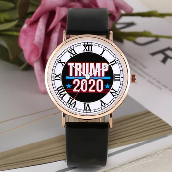 

Fashionable Quartz Watches Practical Leather Strap Quartz Women Watch Analog Watches Trump 2020 Pattern Dial Female Wristwatches