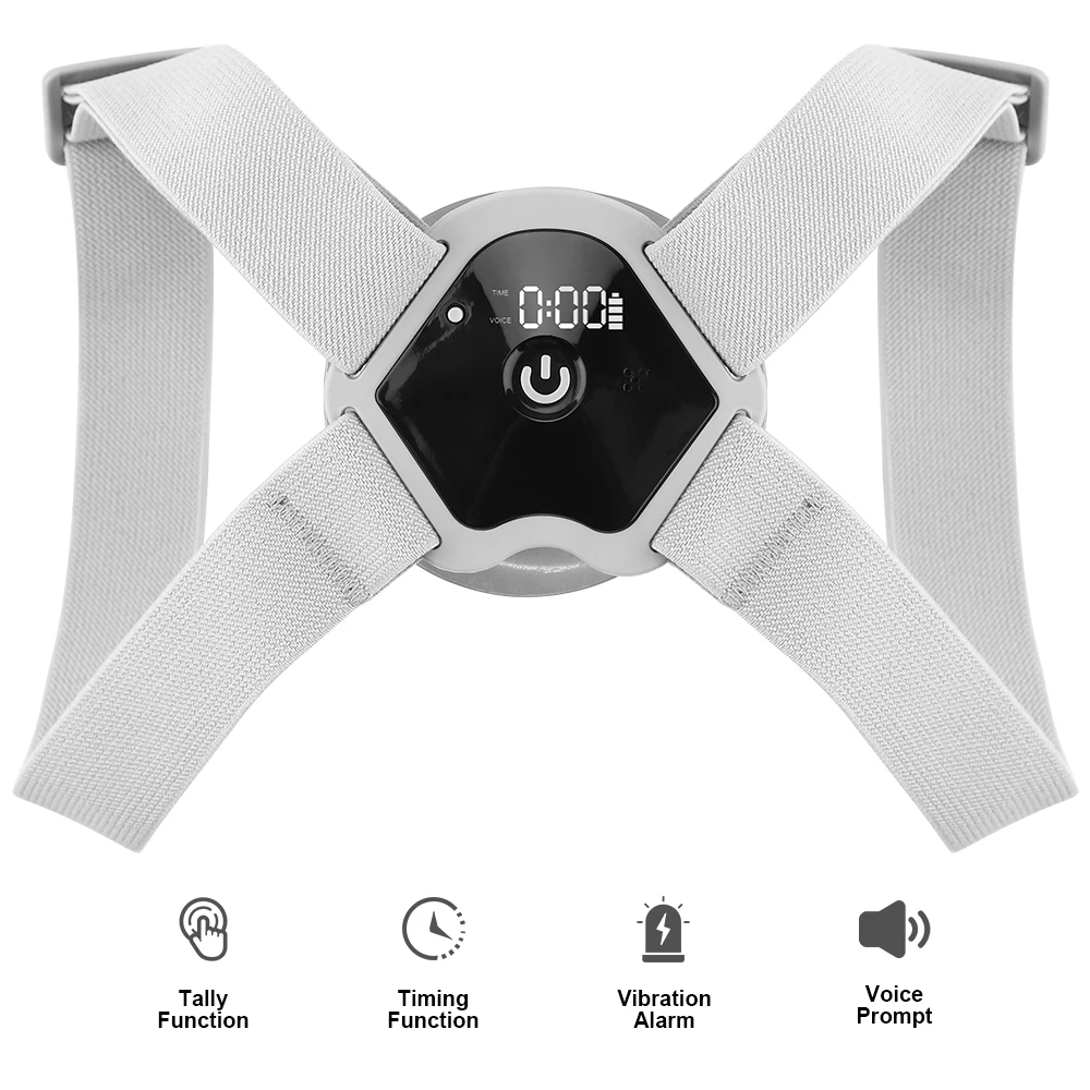 Intelligent Induction Posture Corrector Voice Prompts Upper Back Spine Trainer Adjustable Waist Straps Belt for Men Women Child