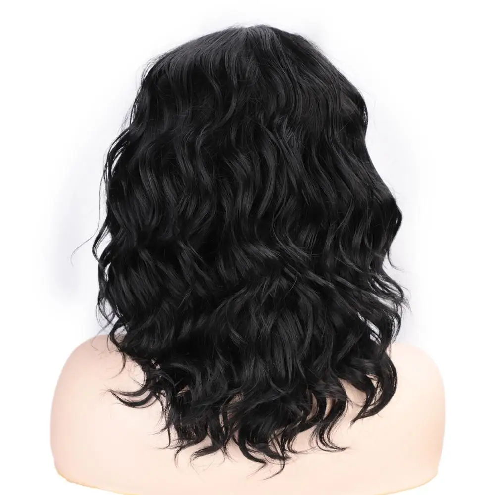 1B AISI BEAUTY 13*4 синтетические парики на кружеве Волнистые Розовые Короткие парики для женщин черный блонд 613 косплей часть парик высокая стойкость - Цвет: 1B