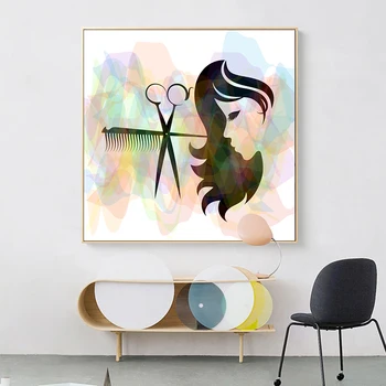

Modern Beauty Salon Hairdresser Abstract Pictures Posters Prints Canvas Painting Wall Art Picture for Interior Office Decoration