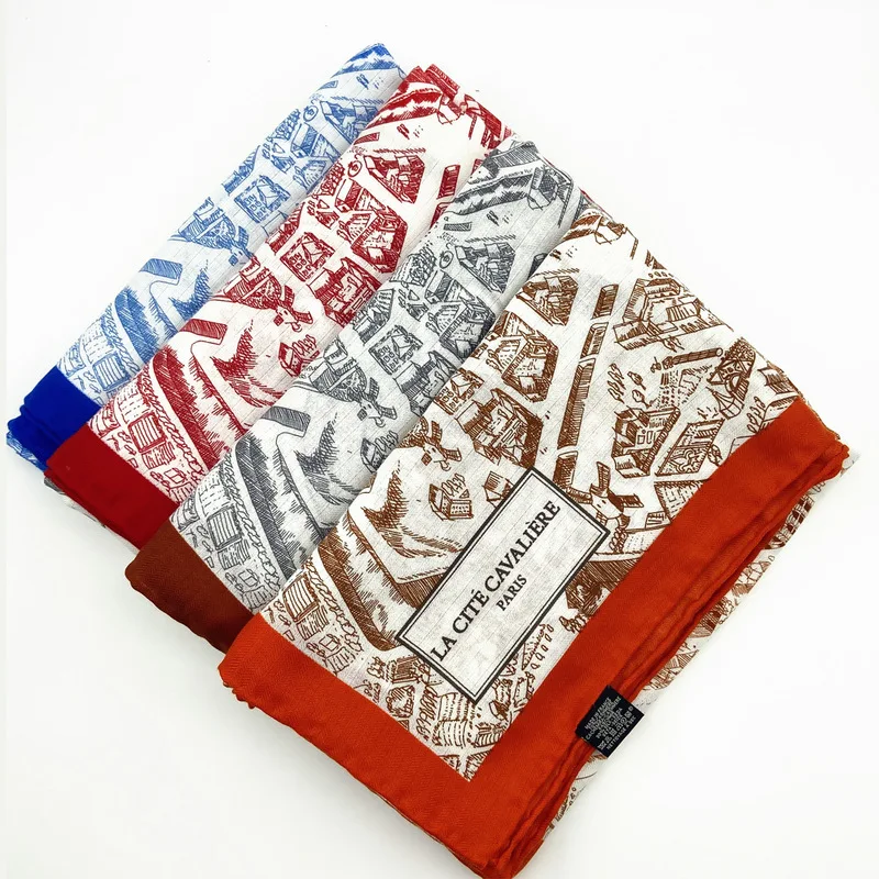 New Silk Scarf Cashmere Scarves 130cm Woman Neckerchief High Quality Kerchief Femininity Hand Towel Fashion Valentines Gift