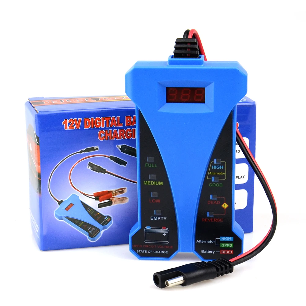 

2019 new 12V Digital Battery Tester Voltmeter and Charging System Analyzer with LCD Display and LED Indication