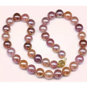 شراءرائع 12-14 مللي متر جنوب البحر الجولة متعدد الألوان اللؤلؤ قلادة 18 بوصة 14 كيلو