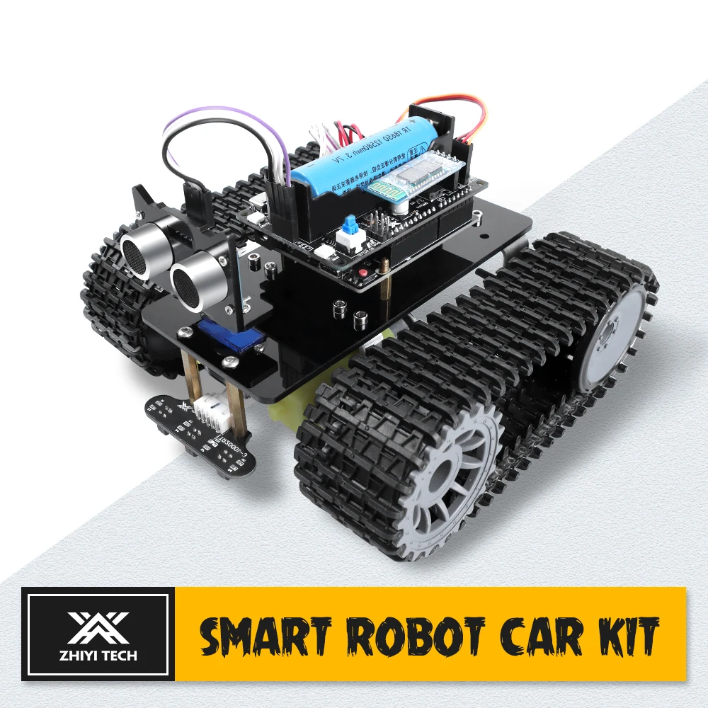 Zhiyitech New Mini Tank Robot Smart Car Kit For Arduino R3 DIY Education Programming Learning with Tutorial | Электронные