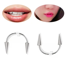Piercing à dents de Vampire en titane et acier, 1 pièce de 16G, cercle en caoutchouc, hélice, Zombie, bijoux de décoration
