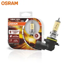 OSRAM HB4 9006 желтый 9006FBR галогенный противотуманный фонарь 12V 51W Автомобильная оригинальная фара 2600K свет+ 60% ярче подлинные лампы, пара