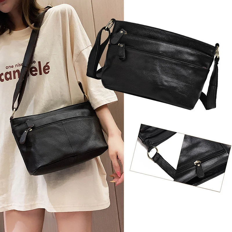 

Luxury Handbags Women Bags Designer Genuine Leather Messenger Bags for Girls Vintage Solid Crossbody Bags for Women Satchels