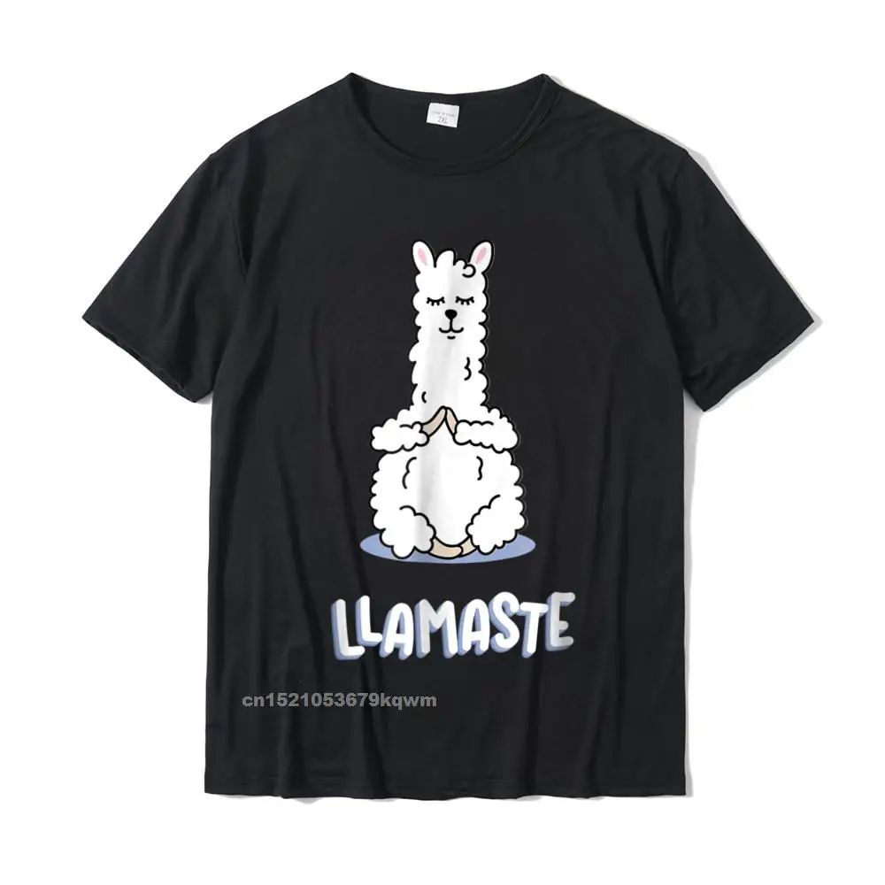 Discount Personalized Simple Style T Shirts O Neck Cotton Student Tops Tees Short Sleeve Summer Simple Style Tops Shirt Adorable Llama quot Llamaste quot tshirt__4461 black
