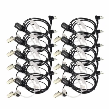 

10 pcs 2 Pin Acoustic Tube Headset PTT MIC Noise Reduction Covert Headset For Motorol GP68/GP300/P040 Walkie Talkie C9025A