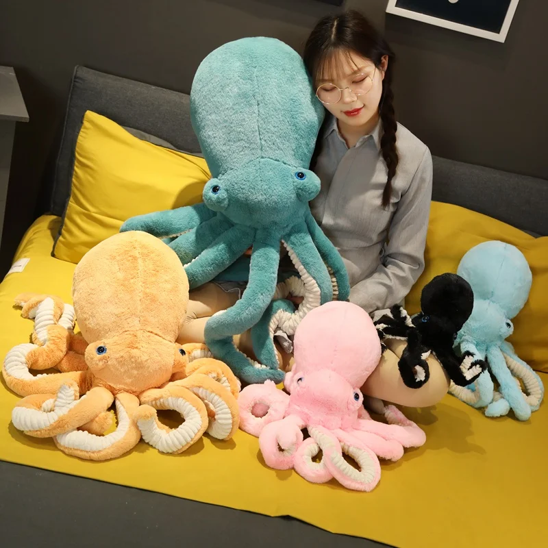 1pcs 3090cm New Large Squid Plush Stuffed Toy Soft Marine Life Animal