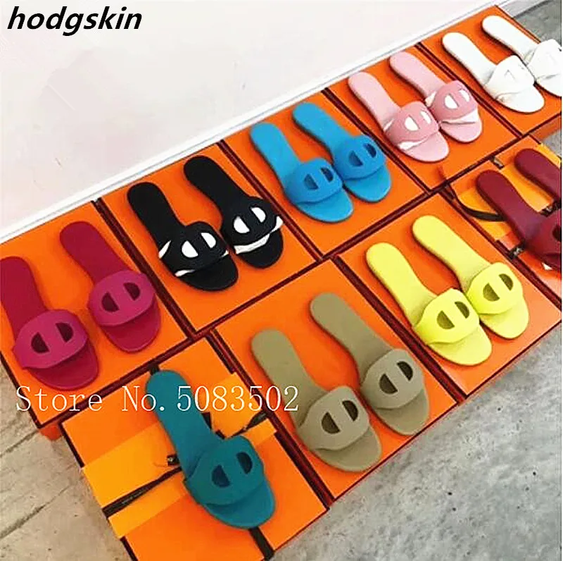 2019 Summer Style Outdoor Beach Sandals Cut-outs Fashion Shallow Flip Flops Slippers Slides Shoes Woman Large size 40 Zapatoas | Обувь