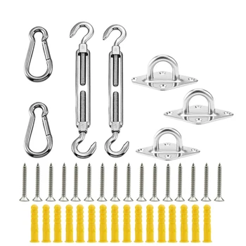 

30Pcs Garden Accessories Shade Sail Kit Pad Eyes Anti Rust Sturdy Hardware Home Turnbuckles Fix Fittings Stainless Steel Tools(5
