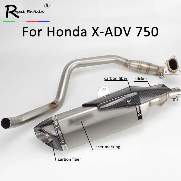 

2019 New Motorcycle full System For HONDA X-ADV750 Front Link Pipe Exhaust Muffler Tube Header Slip On for Honda X-ADV 750 XADV