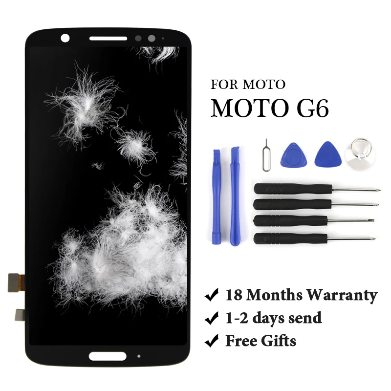 18 месяцев гарантии с/без рамки для Moto G6 ЖК дисплей + кодирующий преобразователь