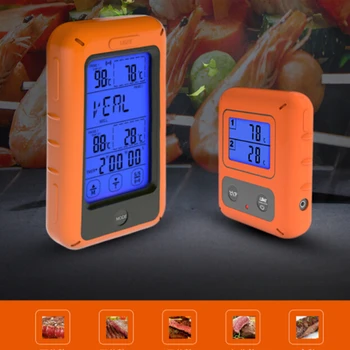 

1pc High Quality Wireless Touch Screen Digital Food Cooking Thermometer Dual Probe No Battery Testment