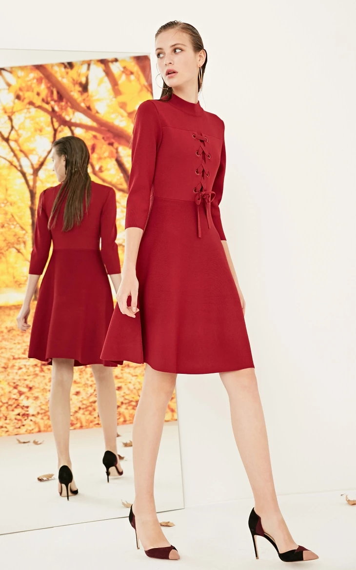 Vero Moda женское облегающее декоративное трикотажное платье на шнуровке | 319146516