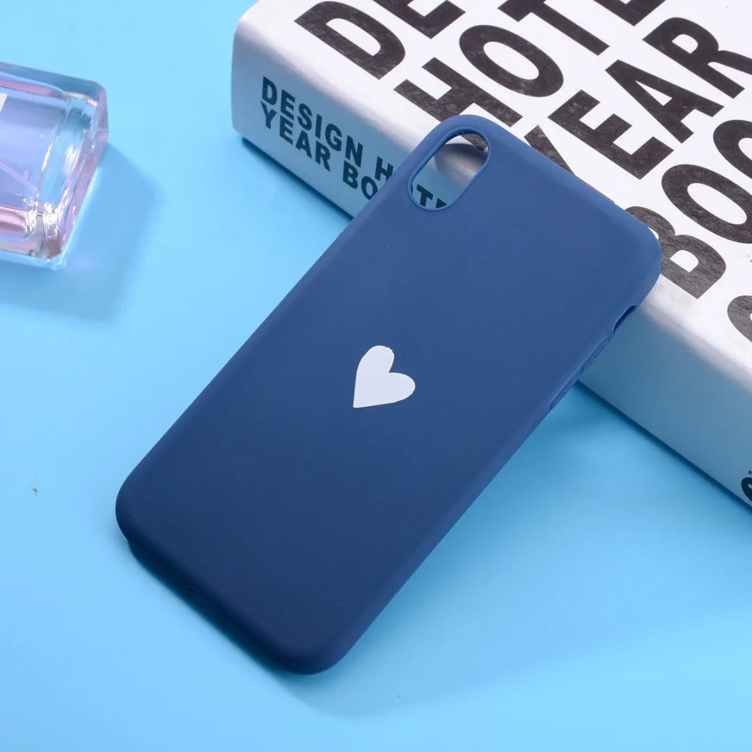 Phone Case For iphone XR X 6 6 s 7 8 plus Cute Simple Love Heart Shockproof Soft TPU Case Cover For iPhone X XS Max XR Fundas
