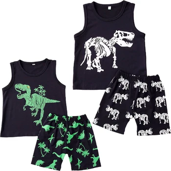 

Baby Boy 2Pcs Outfits Sleeveless Printed Vest Tops Shorts Holiday Casual Clothes Sunsuit 2-8Y