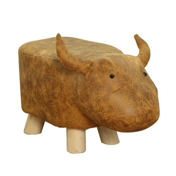 

Children's Stools Bench tabouret Ottoman Solid Wood Technical Cloth Animal Cartoons Fashion Creative Home Living Room Furniture