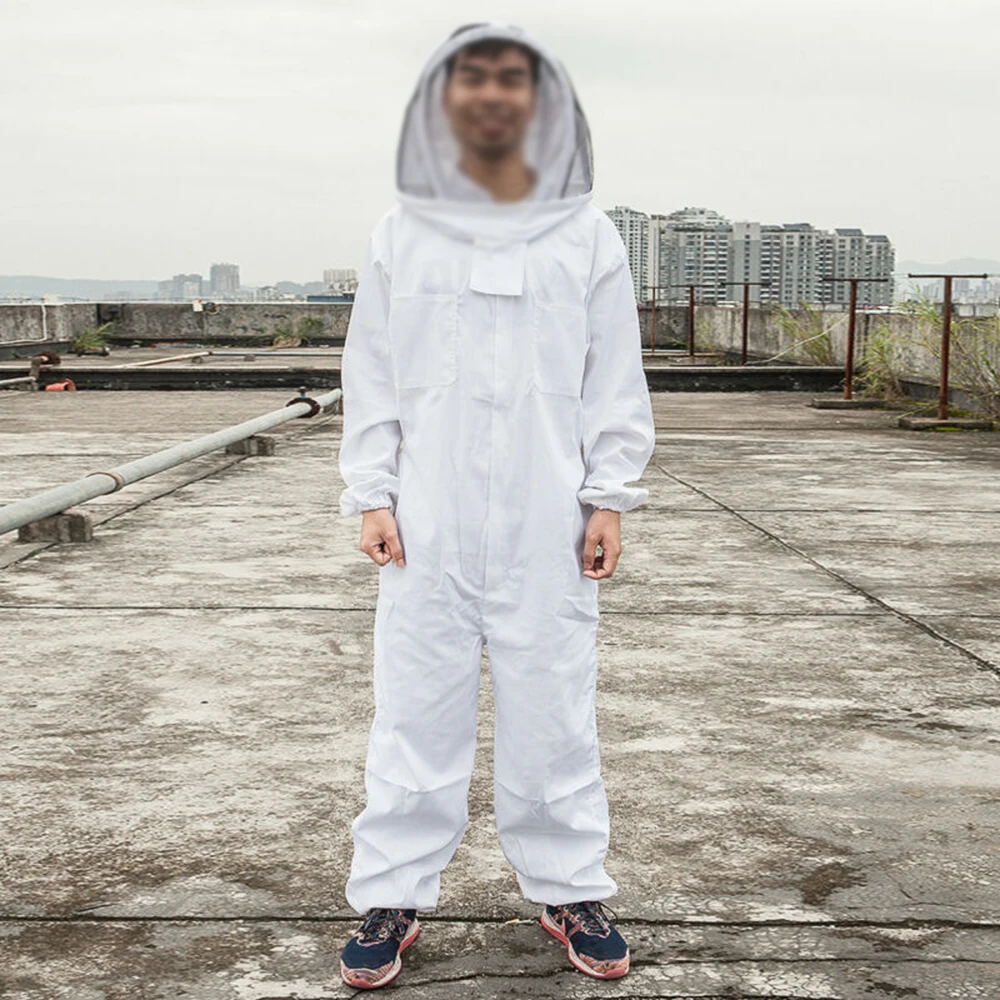 

1 Piece Beekeeping Suit Protectives Clothing Veil Hood XXL Professional Full Body Protective Clothing