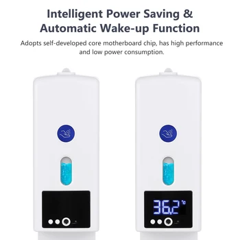 

1000ml Automatic Temperature measurement Induction Soap Dispenser Non-Contact Wall-Mounted Large Capacity Digital Display
